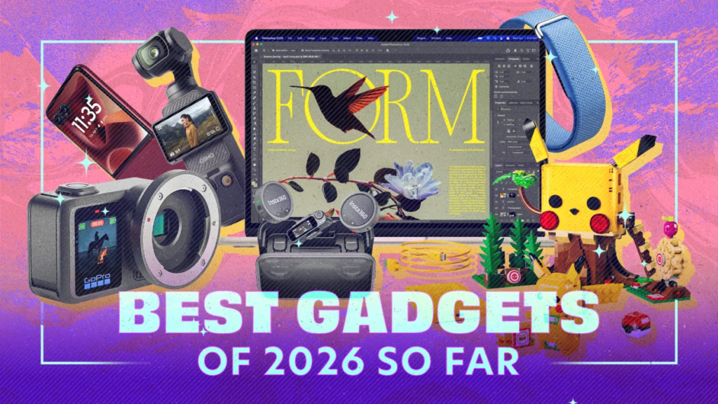 Latest smart devices 2026 featuring AI smartphones, smartwatches, earbuds, smart home gadgets, and innovative technology.
